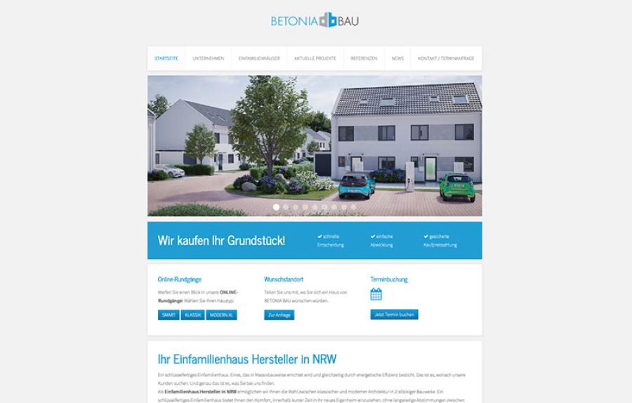 Webdesign Bielefeld - BETONIA BAU Screenshot