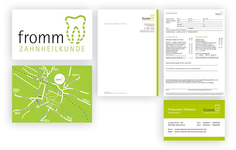 Webdesign Bielefeld - Drucksachen Fromm Zahnheilkunde